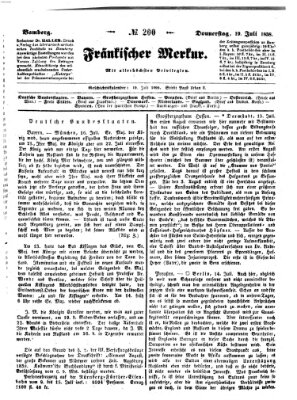 Fränkischer Merkur (Bamberger Zeitung) Donnerstag 19. Juli 1838