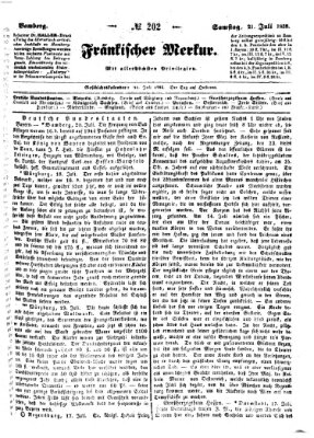 Fränkischer Merkur (Bamberger Zeitung) Samstag 21. Juli 1838