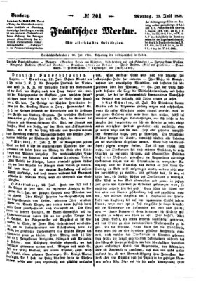 Fränkischer Merkur (Bamberger Zeitung) Montag 23. Juli 1838