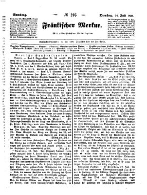 Fränkischer Merkur (Bamberger Zeitung) Dienstag 24. Juli 1838