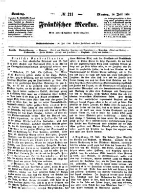 Fränkischer Merkur (Bamberger Zeitung) Montag 30. Juli 1838