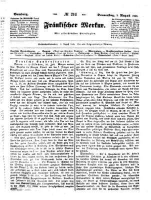 Fränkischer Merkur (Bamberger Zeitung) Donnerstag 2. August 1838