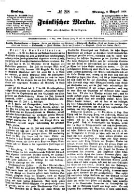 Fränkischer Merkur (Bamberger Zeitung) Montag 6. August 1838