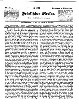 Fränkischer Merkur (Bamberger Zeitung) Sonntag 12. August 1838