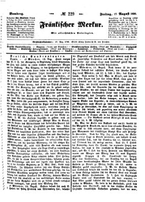 Fränkischer Merkur (Bamberger Zeitung) Freitag 17. August 1838