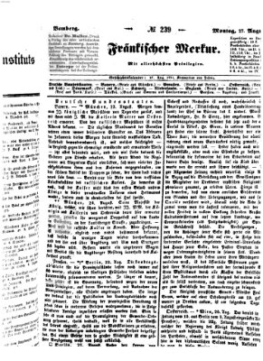 Fränkischer Merkur (Bamberger Zeitung) Montag 27. August 1838