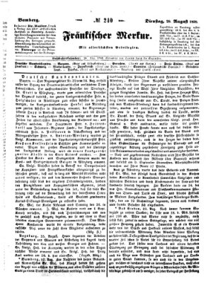 Fränkischer Merkur (Bamberger Zeitung) Dienstag 28. August 1838