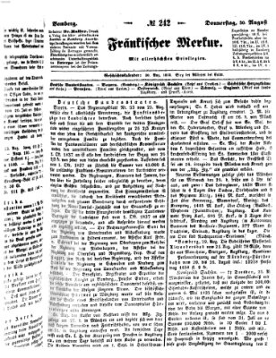 Fränkischer Merkur (Bamberger Zeitung) Donnerstag 30. August 1838