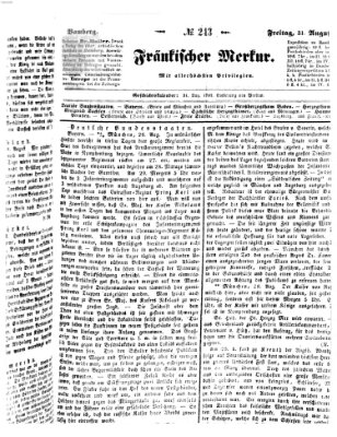 Fränkischer Merkur (Bamberger Zeitung) Freitag 31. August 1838