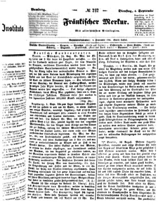 Fränkischer Merkur (Bamberger Zeitung) Dienstag 4. September 1838