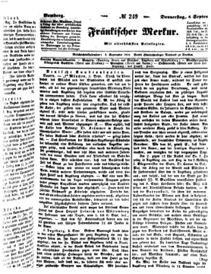 Fränkischer Merkur (Bamberger Zeitung) Donnerstag 6. September 1838