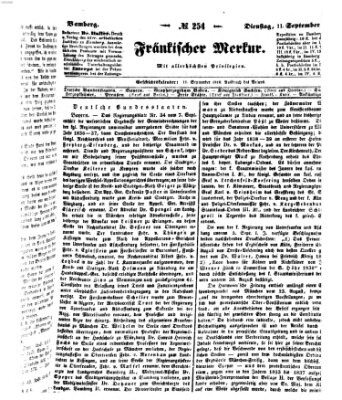 Fränkischer Merkur (Bamberger Zeitung) Dienstag 11. September 1838