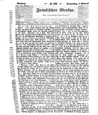 Fränkischer Merkur (Bamberger Zeitung) Donnerstag 13. September 1838