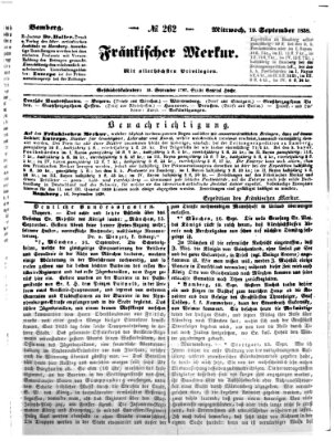 Fränkischer Merkur (Bamberger Zeitung) Mittwoch 19. September 1838