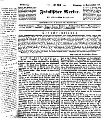 Fränkischer Merkur (Bamberger Zeitung) Sonntag 23. September 1838