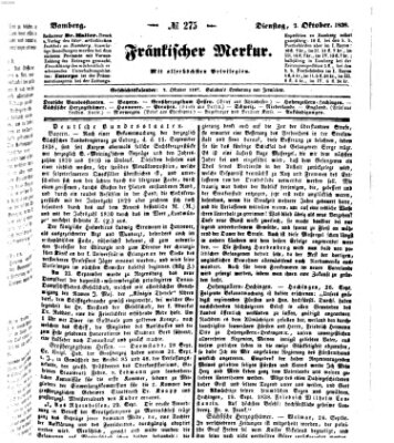 Fränkischer Merkur (Bamberger Zeitung) Dienstag 2. Oktober 1838