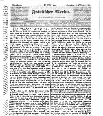 Fränkischer Merkur (Bamberger Zeitung) Samstag 6. Oktober 1838