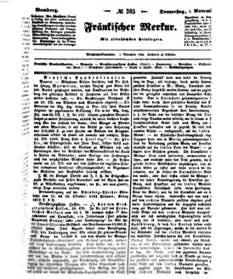 Fränkischer Merkur (Bamberger Zeitung) Donnerstag 1. November 1838