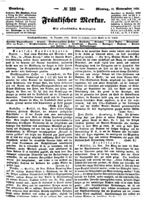 Fränkischer Merkur (Bamberger Zeitung) Montag 19. November 1838