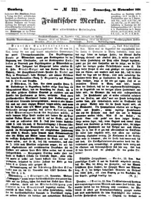 Fränkischer Merkur (Bamberger Zeitung) Donnerstag 29. November 1838