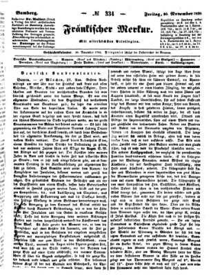 Fränkischer Merkur (Bamberger Zeitung) Freitag 30. November 1838