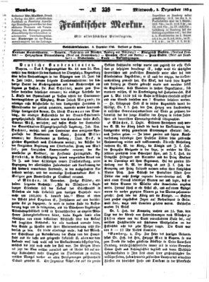 Fränkischer Merkur (Bamberger Zeitung) Mittwoch 5. Dezember 1838