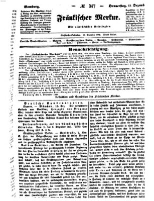 Fränkischer Merkur (Bamberger Zeitung) Donnerstag 13. Dezember 1838