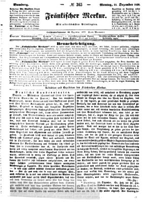 Fränkischer Merkur (Bamberger Zeitung) Montag 31. Dezember 1838