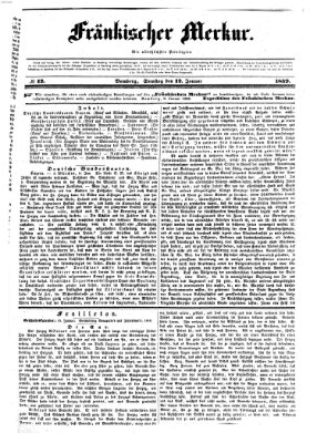 Fränkischer Merkur (Bamberger Zeitung) Samstag 12. Januar 1839