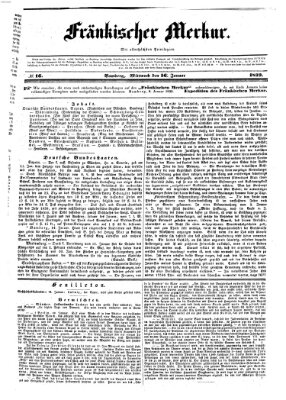 Fränkischer Merkur (Bamberger Zeitung) Mittwoch 16. Januar 1839