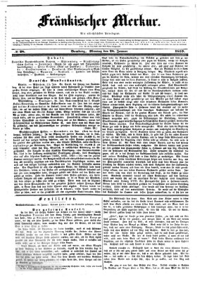 Fränkischer Merkur (Bamberger Zeitung) Montag 28. Januar 1839