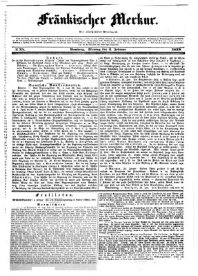 Fränkischer Merkur (Bamberger Zeitung) Montag 4. Februar 1839