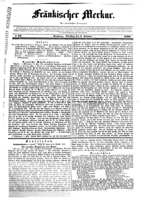 Fränkischer Merkur (Bamberger Zeitung) Dienstag 5. Februar 1839