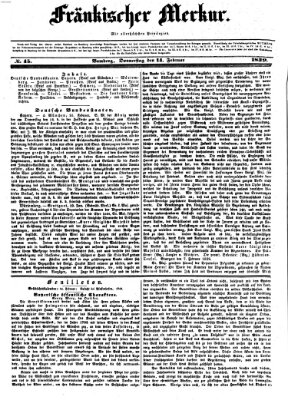 Fränkischer Merkur (Bamberger Zeitung) Donnerstag 14. Februar 1839