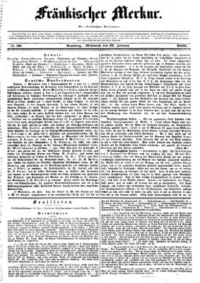 Fränkischer Merkur (Bamberger Zeitung) Mittwoch 27. Februar 1839