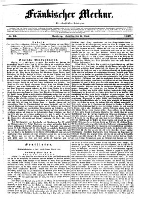 Fränkischer Merkur (Bamberger Zeitung) Samstag 6. April 1839