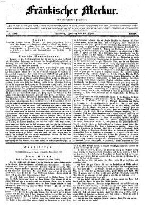 Fränkischer Merkur (Bamberger Zeitung) Freitag 12. April 1839