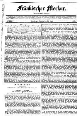 Fränkischer Merkur (Bamberger Zeitung) Dienstag 16. April 1839