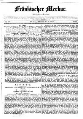 Fränkischer Merkur (Bamberger Zeitung) Mittwoch 17. April 1839