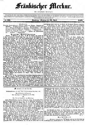 Fränkischer Merkur (Bamberger Zeitung) Montag 22. April 1839