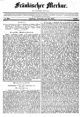 Fränkischer Merkur (Bamberger Zeitung) Donnerstag 25. April 1839