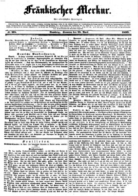 Fränkischer Merkur (Bamberger Zeitung) Sonntag 28. April 1839