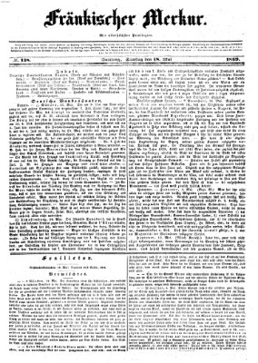 Fränkischer Merkur (Bamberger Zeitung) Samstag 18. Mai 1839