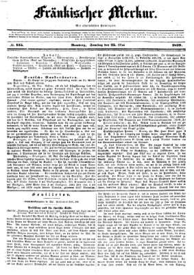 Fränkischer Merkur (Bamberger Zeitung) Samstag 25. Mai 1839