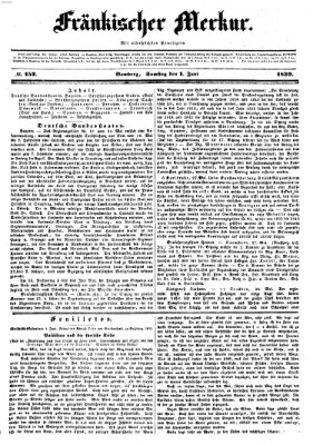 Fränkischer Merkur (Bamberger Zeitung) Samstag 1. Juni 1839