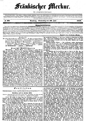 Fränkischer Merkur (Bamberger Zeitung) Donnerstag 20. Juni 1839