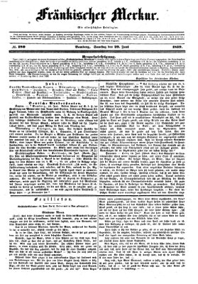 Fränkischer Merkur (Bamberger Zeitung) Samstag 29. Juni 1839