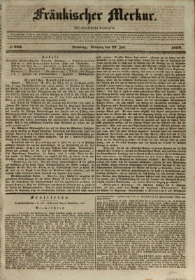 Fränkischer Merkur (Bamberger Zeitung) Montag 22. Juli 1839