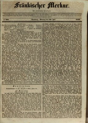 Fränkischer Merkur (Bamberger Zeitung) Montag 29. Juli 1839