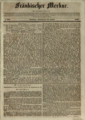 Fränkischer Merkur (Bamberger Zeitung) Samstag 10. August 1839